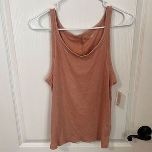 Aerie Women's Size XL‎ Brown Ribbed Tank Top Sleeveless Scoop Neck NWT